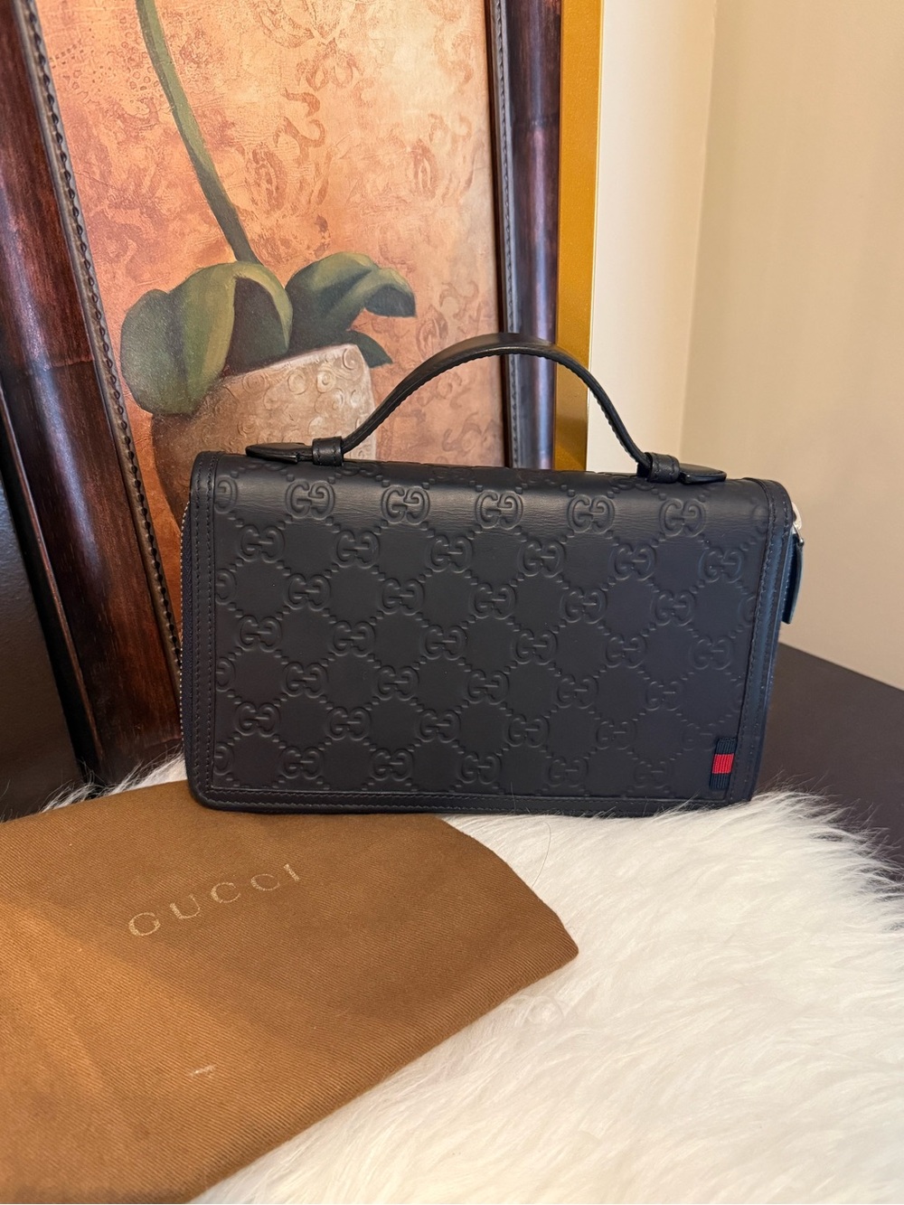🌸GUCCI Navy Blue Travel Wallet/Case🌸